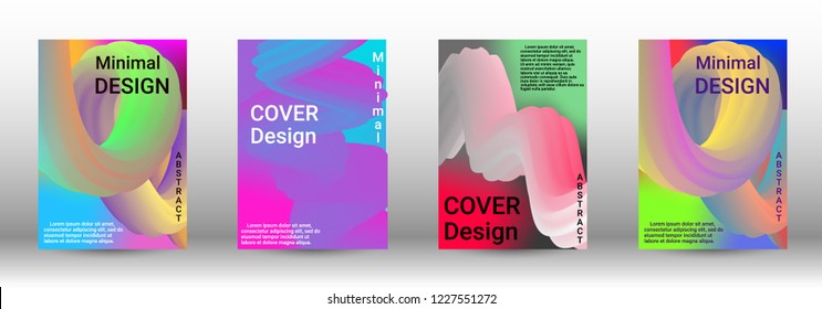 Cover design. Abstract 3d Gradient Background with Colorful Liquid. Modern Wave Flow Shape.   Modern Vector Illustration.