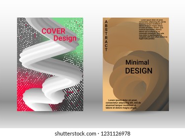 Cover design. Abstract 3d Gradient Background with Colorful Liquid. Modern Wave Flow Shape.   Modern Vector Illustration.