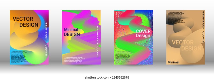 Cover design. Abstract 3d Gradient Background with Colorful Liquid. Modern Wave Flow Shape.   Modern Vector Illustration.