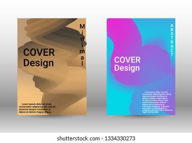 Cover design. Abstract 3d Gradient Background with Colorful Liquid. Modern Wave Flow Shape.   Modern Vector Illustration.