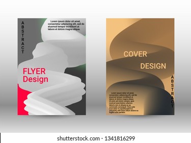 Cover design. Abstract 3d Gradient Background with Colorful Liquid. Modern Wave Flow Shape.   Modern Vector Illustration.