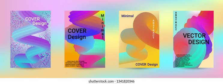 Cover design. Abstract 3d Gradient Background with Colorful Liquid. Modern Wave Flow Shape. Modern Vector Illustration.
