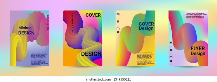 Cover design. Abstract 3d Gradient Background with Colorful Liquid. Modern Wave Flow Shape. Modern Vector Illustration.