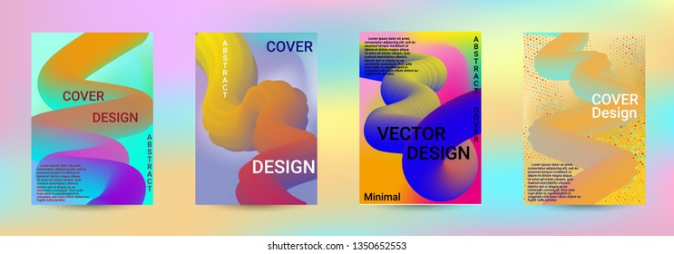 Cover design. Abstract 3d Gradient Background with Colorful Liquid. Modern Wave Flow Shape. Modern Vector Illustration.