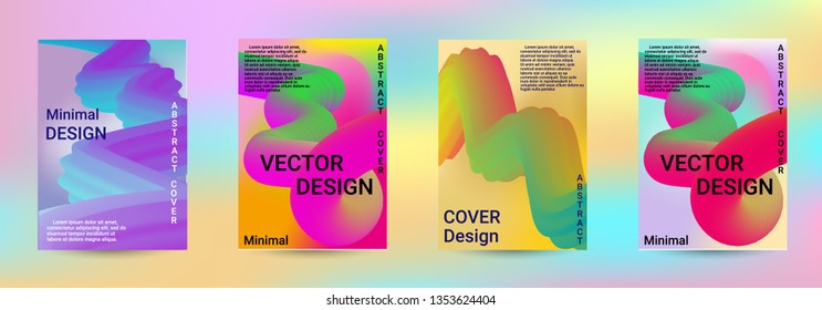 Cover design. Abstract 3d Gradient Background with Colorful Liquid. Modern Wave Flow Shape. Modern Vector Illustration.