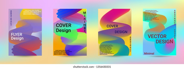 Cover design. Abstract 3d Gradient Background with Colorful Liquid. Modern Wave Flow Shape. Modern Vector Illustration.