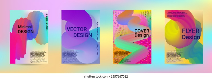 Cover design. Abstract 3d Gradient Background with Colorful Liquid. Modern Wave Flow Shape. Modern Vector Illustration.