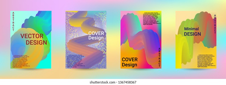 Cover design. Abstract 3d Gradient Background with Colorful Liquid. Modern Wave Flow Shape. Modern Vector Illustration.