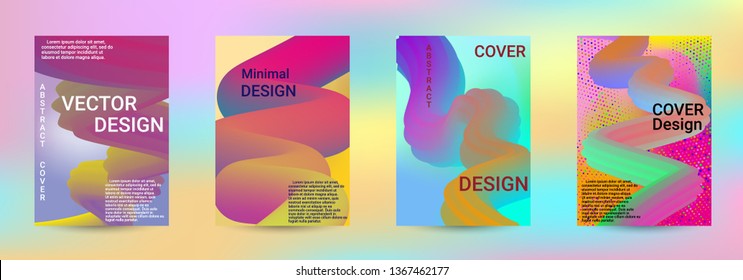 Cover design. Abstract 3d Gradient Background with Colorful Liquid. Modern Wave Flow Shape. Modern Vector Illustration.