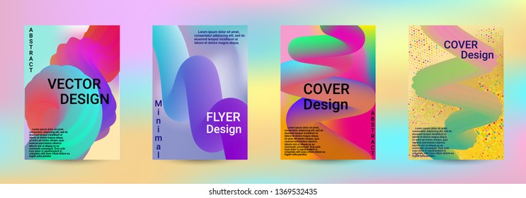 Cover design. Abstract 3d Gradient Background with Colorful Liquid. Modern Wave Flow Shape. Modern Vector Illustration.
