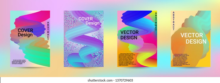 Cover design. Abstract 3d Gradient Background with Colorful Liquid. Modern Wave Flow Shape. Modern Vector Illustration.