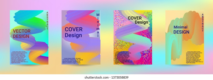 Cover design. Abstract 3d Gradient Background with Colorful Liquid. Modern Wave Flow Shape. Modern Vector Illustration.