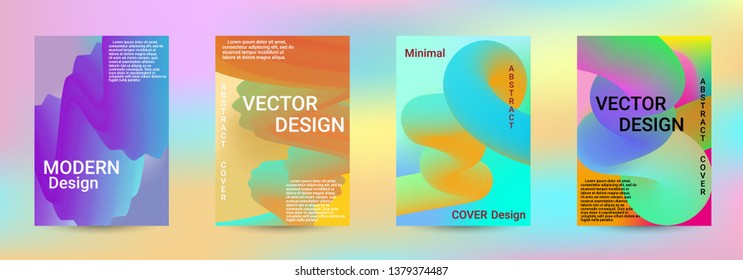Cover design. Abstract 3d Gradient Background with Colorful Liquid. Modern Wave Flow Shape. Modern Vector Illustration.