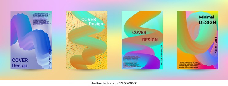 Cover design. Abstract 3d Gradient Background with Colorful Liquid. Modern Wave Flow Shape. Modern Vector Illustration.