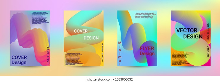 Cover design. Abstract 3d Gradient Background with Colorful Liquid. Modern Wave Flow Shape. Modern Vector Illustration.