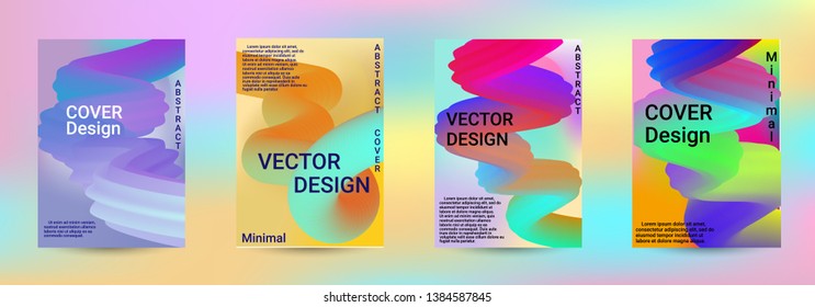 Cover design. Abstract 3d Gradient Background with Colorful Liquid. Modern Wave Flow Shape. Modern Vector Illustration.