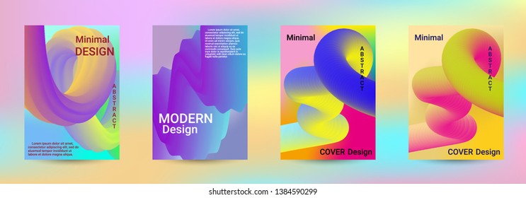 Cover design. Abstract 3d Gradient Background with Colorful Liquid. Modern Wave Flow Shape. Modern Vector Illustration.
