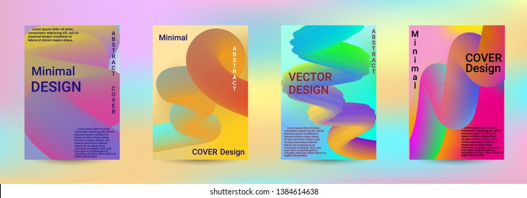 Cover design. Abstract 3d Gradient Background with Colorful Liquid. Modern Wave Flow Shape. Modern Vector Illustration.