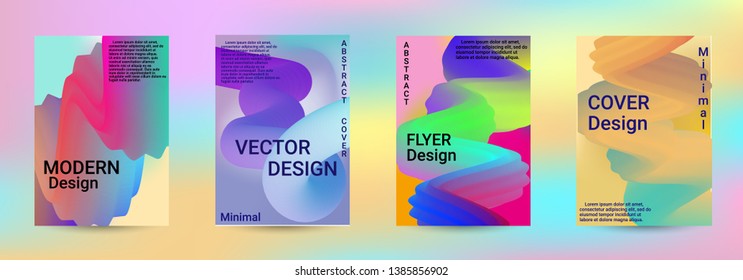 Cover design. Abstract 3d Gradient Background with Colorful Liquid. Modern Wave Flow Shape. Modern Vector Illustration.
