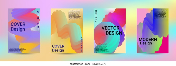 Cover design. Abstract 3d Gradient Background with Colorful Liquid. Modern Wave Flow Shape. Modern Vector Illustration.