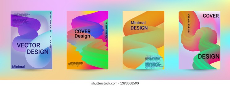 Cover design. Abstract 3d Gradient Background with Colorful Liquid. Modern Wave Flow Shape. Modern Vector Illustration.
