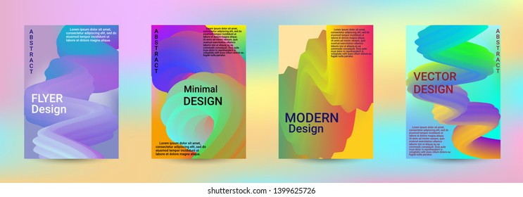Cover design. Abstract 3d Gradient Background with Colorful Liquid. Modern Wave Flow Shape. Modern Vector Illustration.