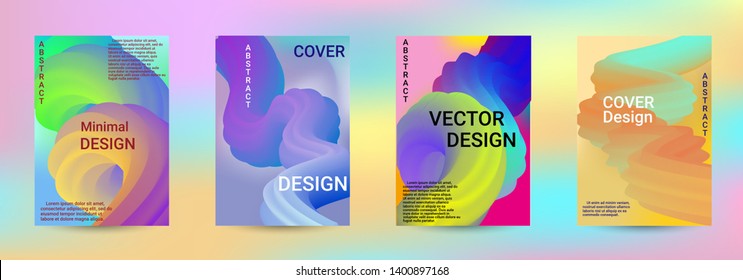 Cover design. Abstract 3d Gradient Background with Colorful Liquid. Modern Wave Flow Shape. Modern Vector Illustration.