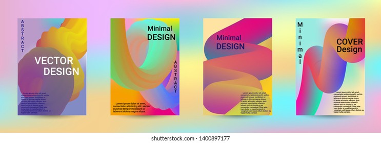 Cover design. Abstract 3d Gradient Background with Colorful Liquid. Modern Wave Flow Shape. Modern Vector Illustration.