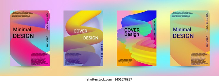 Cover design. Abstract 3d Gradient Background with Colorful Liquid. Modern Wave Flow Shape. Modern Vector Illustration.