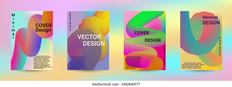 Cover design. Abstract 3d Gradient Background with Colorful Liquid. Modern Wave Flow Shape. Modern Vector Illustration.