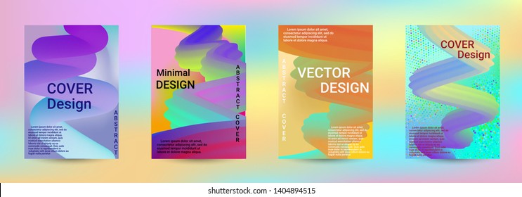 Cover design. Abstract 3d Gradient Background with Colorful Liquid. Modern Wave Flow Shape. Modern Vector Illustration.