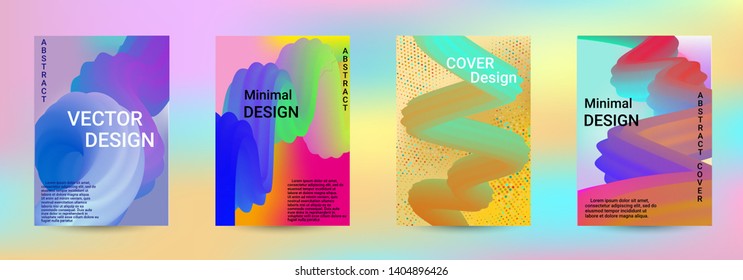 Cover design. Abstract 3d Gradient Background with Colorful Liquid. Modern Wave Flow Shape. Modern Vector Illustration.