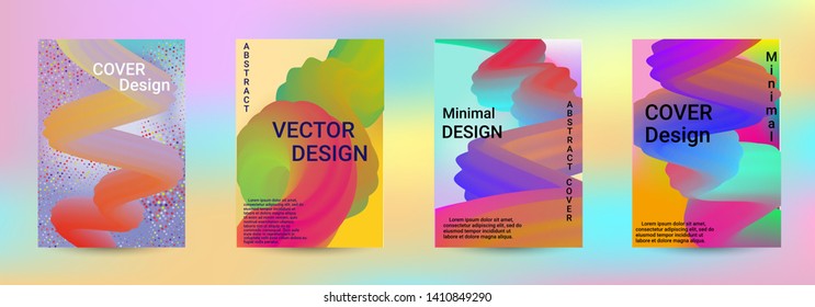 Cover design. Abstract 3d Gradient Background with Colorful Liquid. Modern Wave Flow Shape. Modern Vector Illustration.