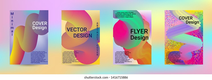 Cover design. Abstract 3d Gradient Background with Colorful Liquid. Modern Wave Flow Shape. Modern Vector Illustration.