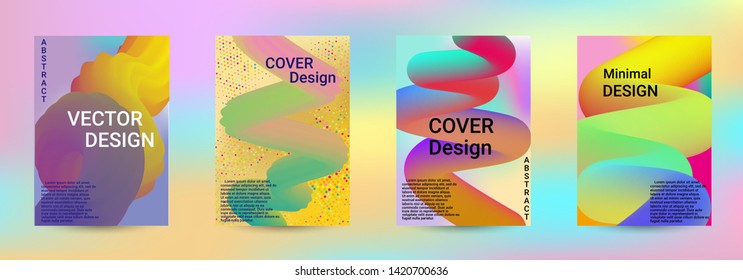 Cover design. Abstract 3d Gradient Background with Colorful Liquid. Modern Wave Flow Shape. Modern Vector Illustration.