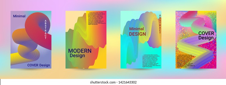 Cover design. Abstract 3d Gradient Background with Colorful Liquid. Modern Wave Flow Shape. Modern Vector Illustration.