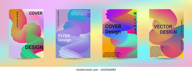 Cover design. Abstract 3d Gradient Background with Colorful Liquid. Modern Wave Flow Shape. Modern Vector Illustration.