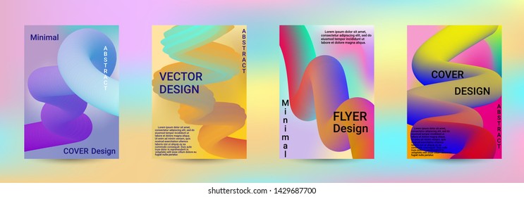 Cover design. Abstract 3d Gradient Background with Colorful Liquid. Modern Wave Flow Shape. Modern Vector Illustration.