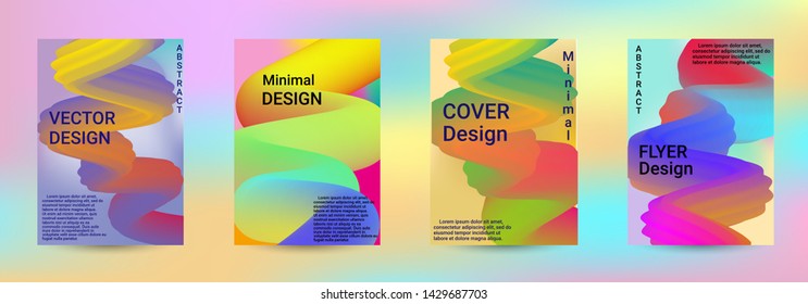 Cover design. Abstract 3d Gradient Background with Colorful Liquid. Modern Wave Flow Shape. Modern Vector Illustration.