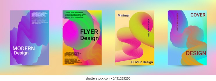 Cover design. Abstract 3d Gradient Background with Colorful Liquid. Modern Wave Flow Shape. Modern Vector Illustration.