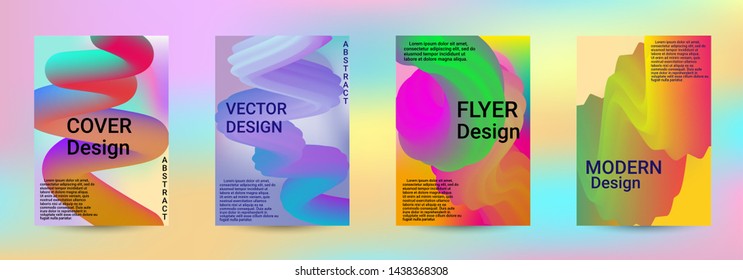 Cover design. Abstract 3d Gradient Background with Colorful Liquid. Modern Wave Flow Shape. Modern Vector Illustration.