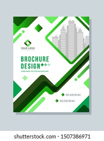 Cover design abstract background, business flyer, green color brochure, template in a4 size. Book, magazine, corporate presentation, annual report, poster, portfolio, banner
