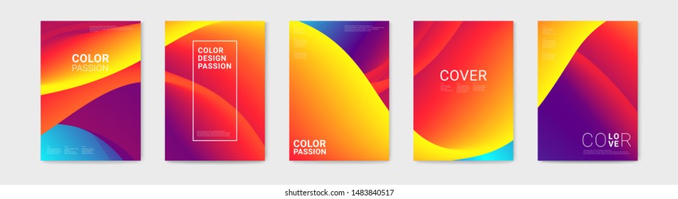 Cover design with abstract background color pattern and waves of color flow with motion of curved lines. EPS 10