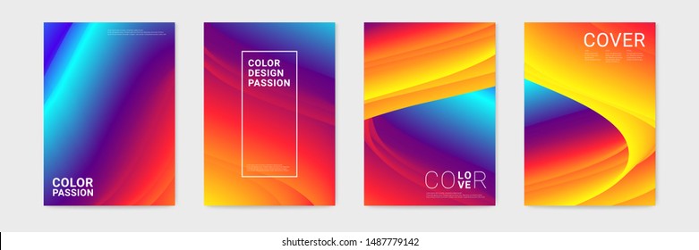 Cover design with abstract background color pattern and waves of color flow with motion of curved lines. EPS 10