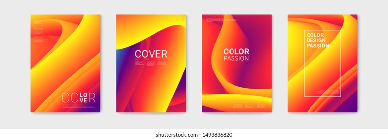 Cover design with abstract background color pattern and waves of color flow with motion of curved lines. EPS 10