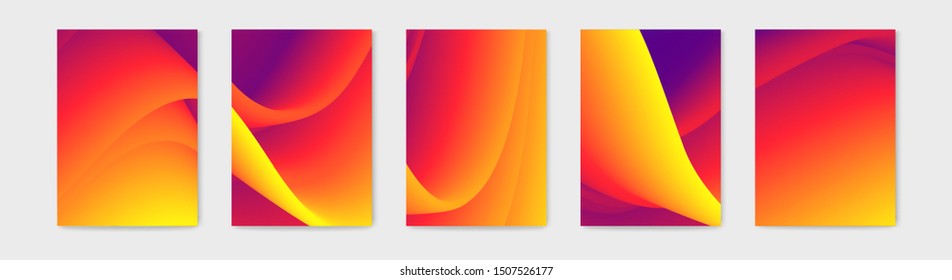 Cover design with abstract background color pattern and waves of color flow with motion of curved lines. EPS 10