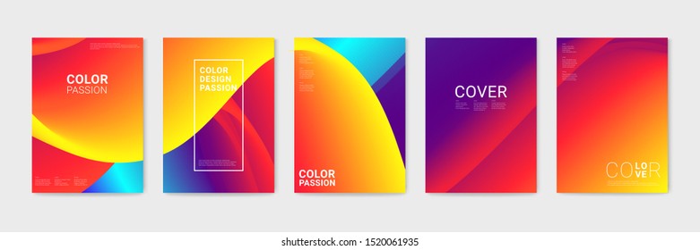 Cover design with abstract background color pattern and waves of color flow with motion of curved lines. EPS 10