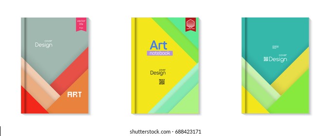 Cover design. Abstract composition of simple geometric shapes. Material design
