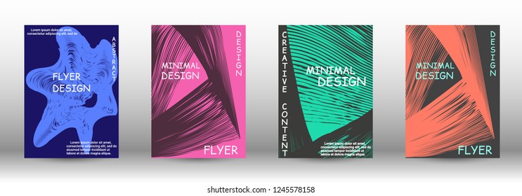 Cover design. Abstract cover with the effect of movement and distortion. Trendy geometric patterns. EPS10 Vector Design.