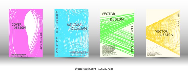 Cover design. Abstract cover with the effect of movement and distortion. Trendy geometric patterns. EPS10 Vector Design.